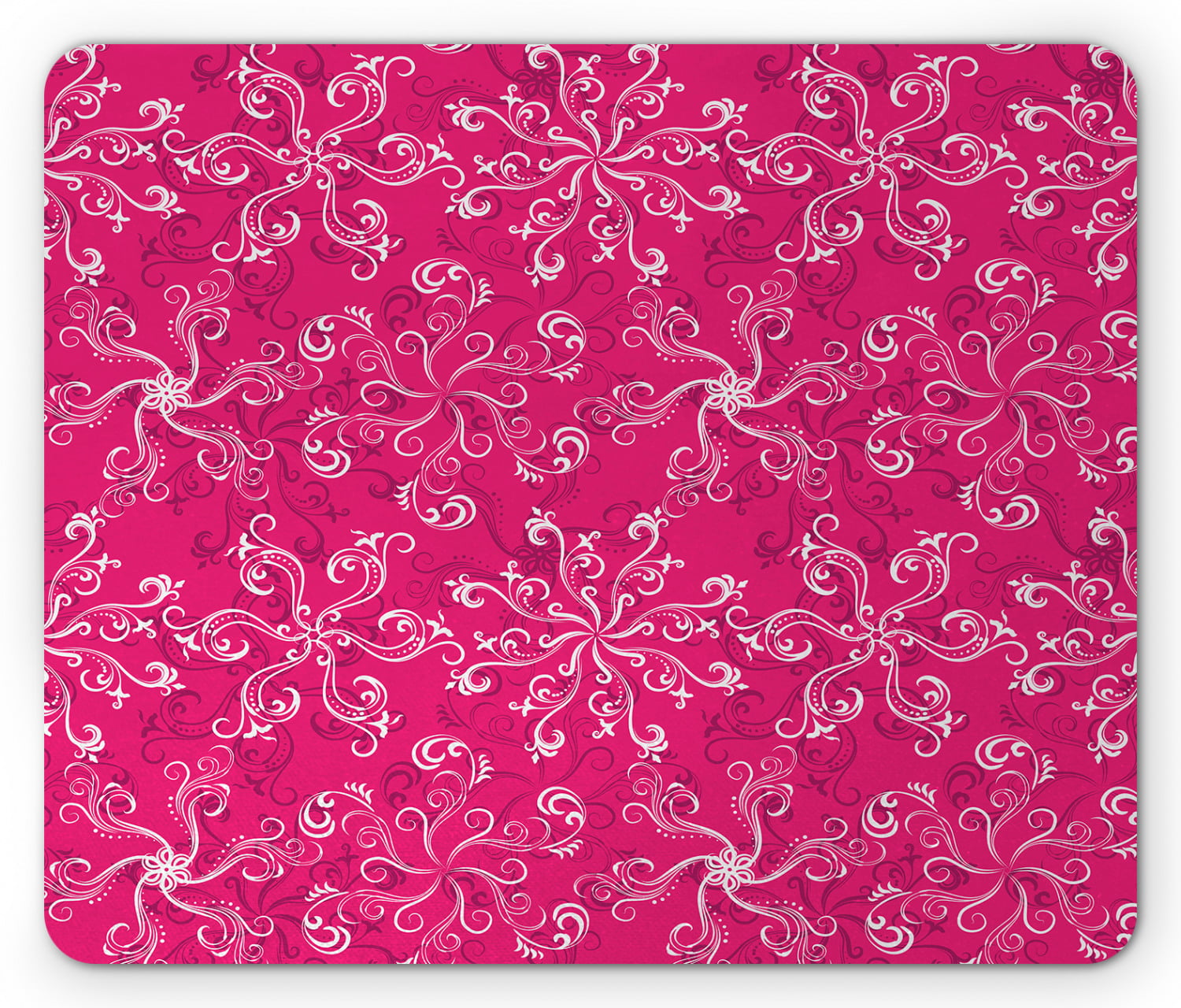 Hot Pink Mouse Pad, Floral Arrangement Pattern on Hot Pink Background ...