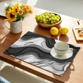 thumbnail image 2 of Black Grey Ombre Placemats Set of 4, Abstract Moire Art Geometric Modern Placemats for Dining Table, Place Mats for Kitchen Tabletop, Waterproof Wipeable Dining Table Mats Set, 2 of 9