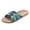 Blue, variant on Womens Flat Sandals Slip on Raffia Beach Shoes Open Toe Antislip Outdoor Dressy Slip on Slides with Arch Support Black Size 6