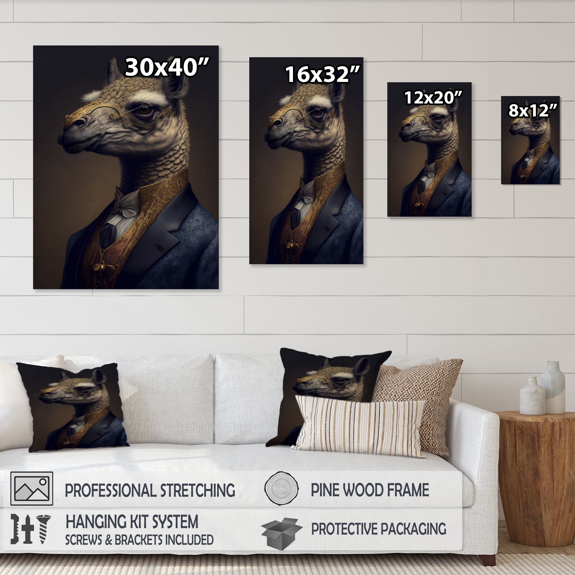 Designart Mafia Llama Canvas Wall Art
