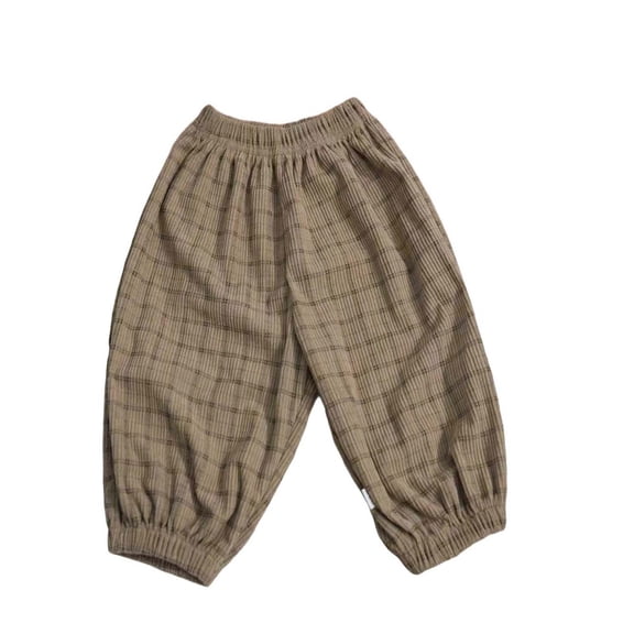 Plebaso Girls Boys Baggy Sweatpants Elastic Waist Pull on Athletic Joggers Plain Corduroy Casual Kids Pants