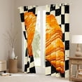 thumbnail image 3 of Homewish Teens Yummy Croissant Black Out Curtains, Vintage Checkered Buffalo Curtains Pack of 2 (42x63 Each), Modern Fashion Bedroom Curtains, Curtains and Drapes Bedroom Decor, 3 of 6