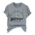 thumbnail image 4 of HCURIBAD Shirts for Women, Women's Alphabet Witch Print Crew Neck Tee Halloween T-Shirt, Womens Graphic Tees, Halloween Shirts for Women 1PC Top Gray S, 4 of 4