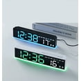thumbnail image 1 of Reloj digital, reloj electrónico multifuncional, pantalla LED, fecha, temperatura, día, ajuste automático de horario de verano, ajuste de brillo, plástico, negro, blanco, 1 of 5