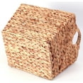 thumbnail image 5 of Water Hyacinth Rectangular Wicker Storage Baskets with Cutout Handles, Large, 5 of 5