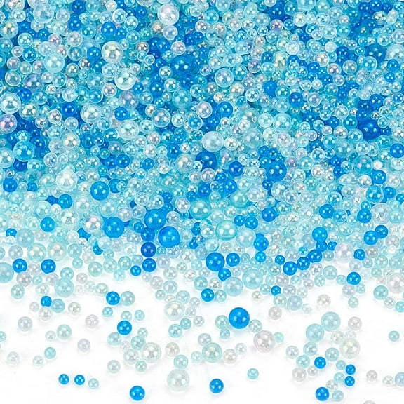 200g Blue Glass Beads 2~3mm No Hole Nail Art Glass Beads No Hole Beads Blue Water Droplets Beads Tiny Round Glass Beads