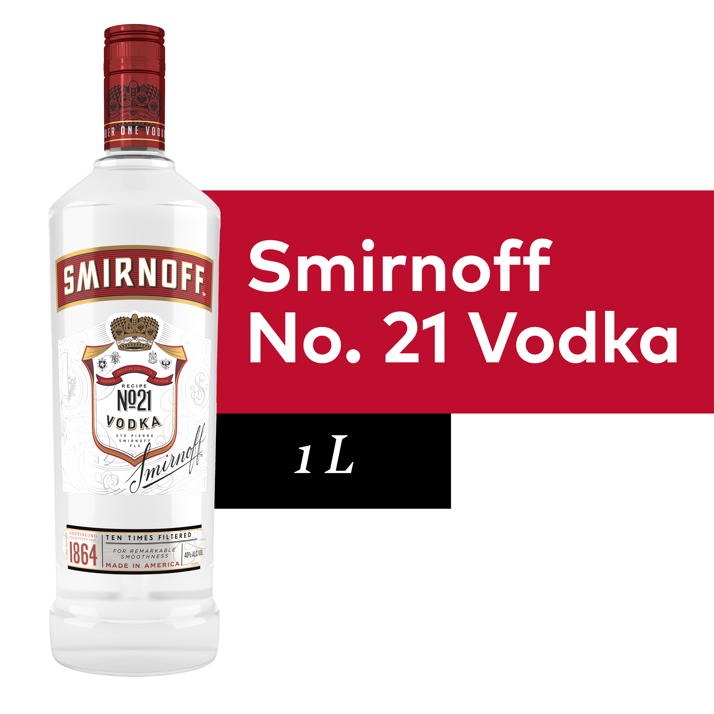 Smirnoff No. 21 Award Winning 80 Proof Vodka 1 L Bottle Smirnoff No. 21 Award Winning 80 Proof Vodka 1 L Bottle