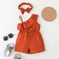 thumbnail image 2 of Sngxgn Baby Girl Outfit Print Sweatshirt Romper Long Sleeve Bubble Bodysuit(Orange,68), 2 of 6