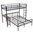 thumbnail image 3 of Aukfa Twin Over Full Metal Bunk Bed - Kids Bed with Ladder Split Into 2 Beds - Black, 3 of 8