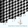 thumbnail image 6 of Black White Diamond Checkered Pattern Shower Curtain 36"x72" ,Bathroom Decorative Shower Curtains Set with 12 Hooks,Modern Waterproof Washable Shower Curtain, 6 of 6