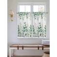 thumbnail image 2 of Green Eucalyptus Leaves 2 Panel Kitchen Curtains for Windows, Summer Botanical Watercolor Daisy Bathroom Privacy Curtain, Home Décor Window Treatment for Bedroom/Living Room 55"x45", 2 of 6