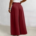 thumbnail image 4 of Garbnen XL-5XL Plus Size Womens Pants Palazzo Flowy Elastic Waist Wide Leg Pants Women Summer Beach Travel Trousers for Women, 4 of 4