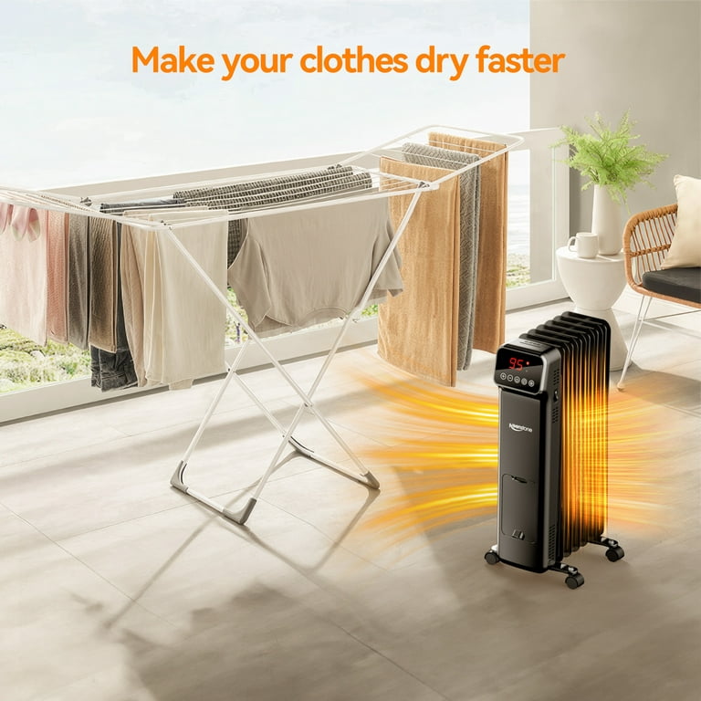 Indoor bigger size folding portable electric heated clothes dryer