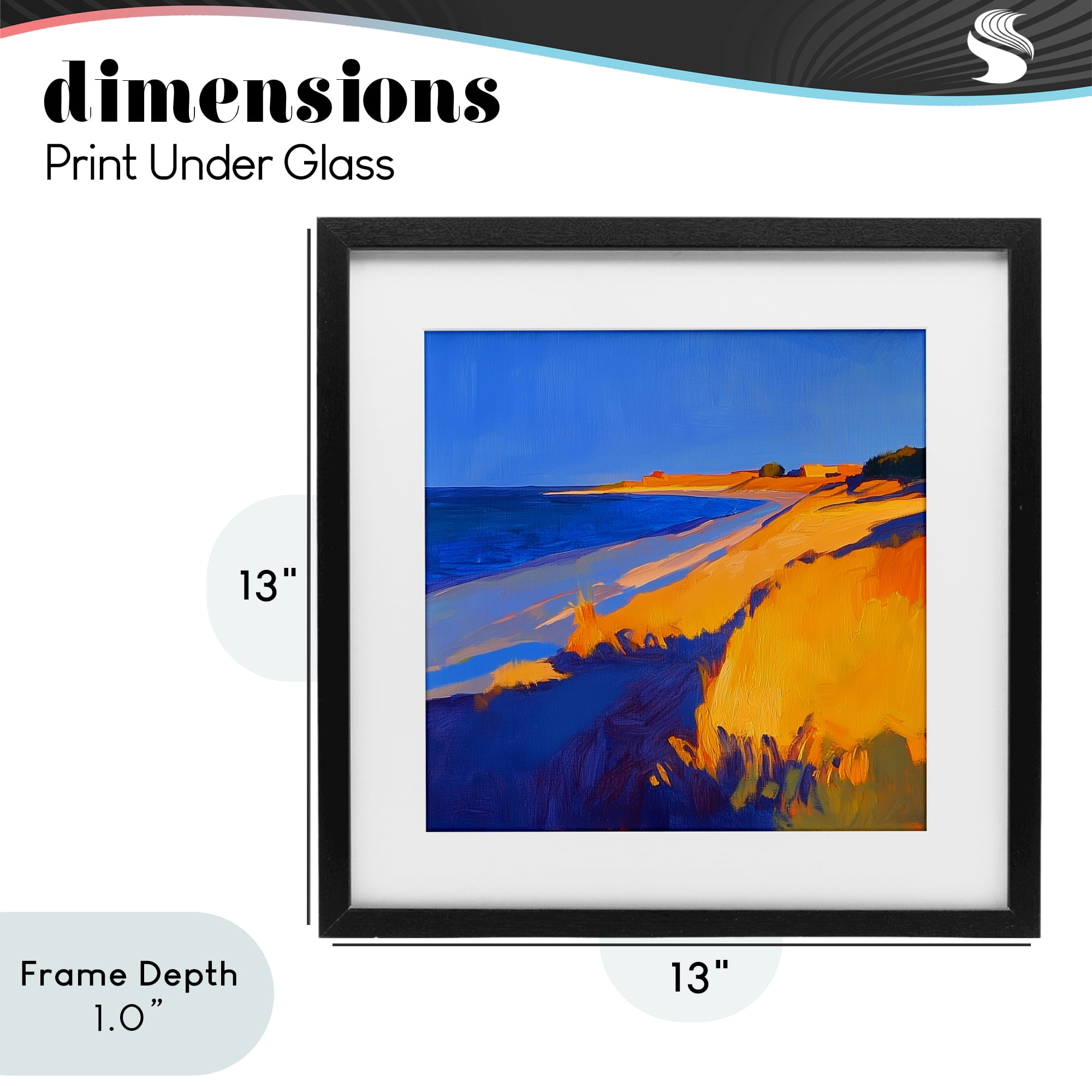 Stupell Industries Complimentary Coast Seascape Black Framed Print Under Glass, design by Walker Noble