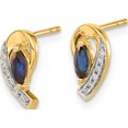 thumbnail image 2 of 14K Yellow Gold Diamond And Sapphire Earrings (11 X 5) Made In India em5592-sa-005-ya, 2 of 5