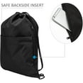 thumbnail image 3 of Drawstring Backpack Water Resistant String Bag Sports Sackpack Gym Sack with Side Pocket for Men Women, 3 of 6