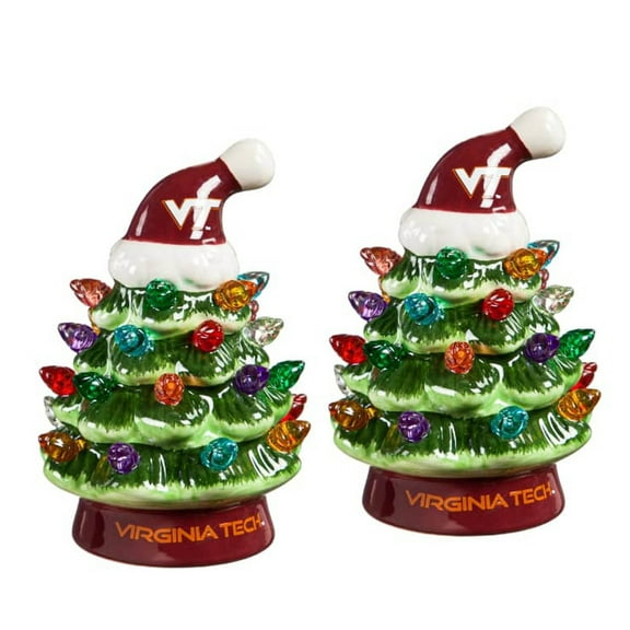Virginia Tech Hokies 2-Pack 4" Ceramic LED Christmas Tree Set