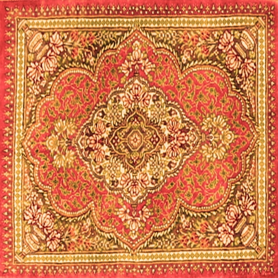 Ahgly Company Indoor Square Persian Orange Traditional Area Rugs, 8' Square