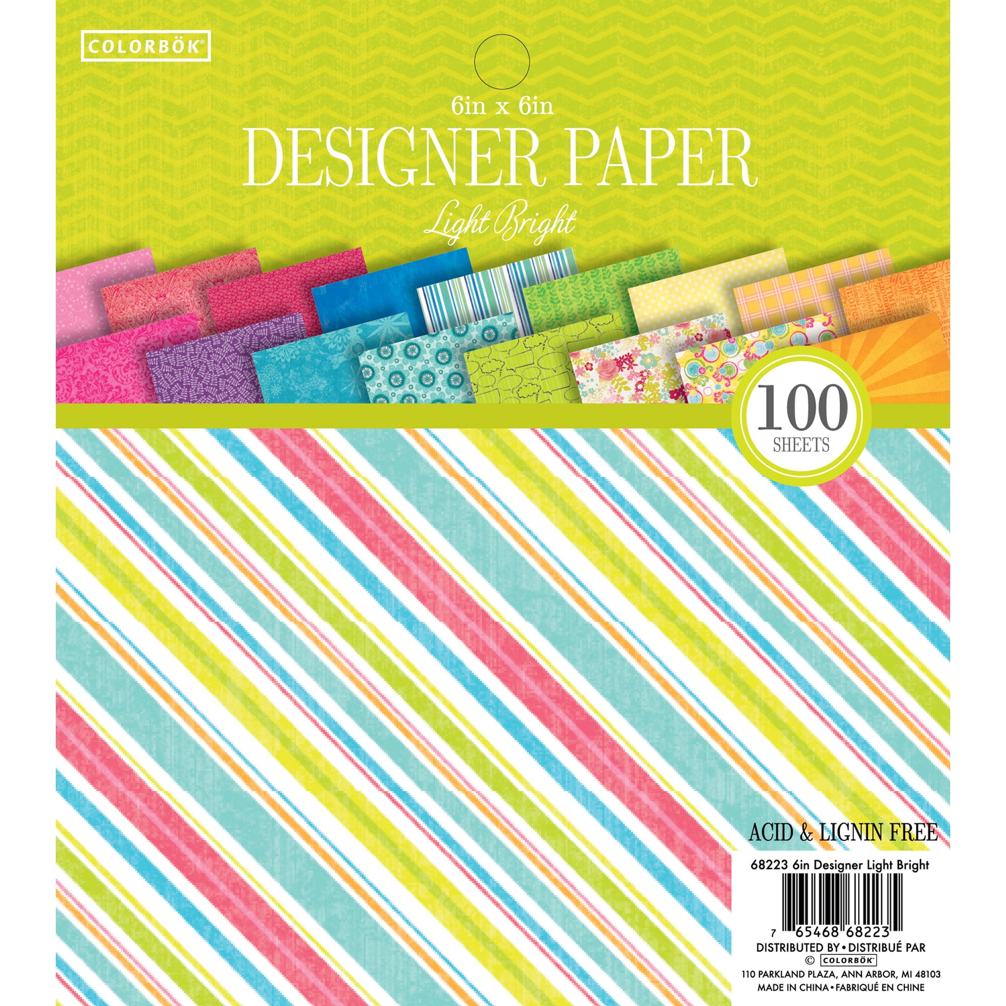 Colorbok Light Bright Designer Paper Pad, 6in x 6in, 100 Sheets