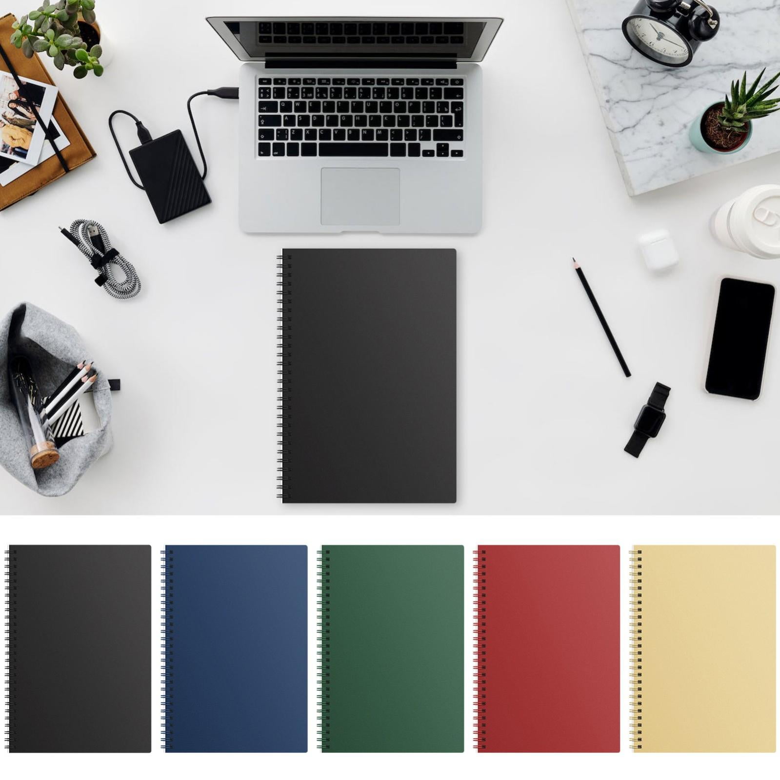 CoreLiving A5 Spiral Notebook Hardcover, 8 x 5.6 Inch 120 Lined Pages, Durable Spiral Bound Journal for Writing, Thick Premium Paper for Work Office Business Supplies, Black, 1 Pack