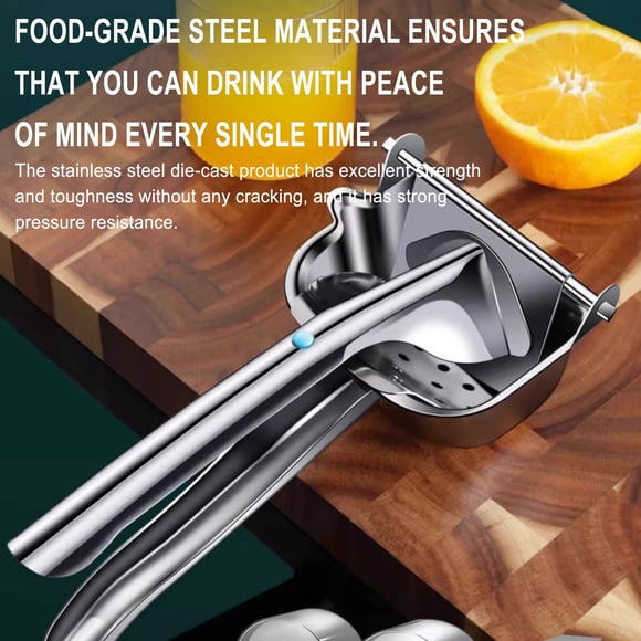Licuadora Extractor manual de granada de acero inoxidable,prensa de jugo de metal reforzado para frutas (blanco,1 pieza) Rkxzt