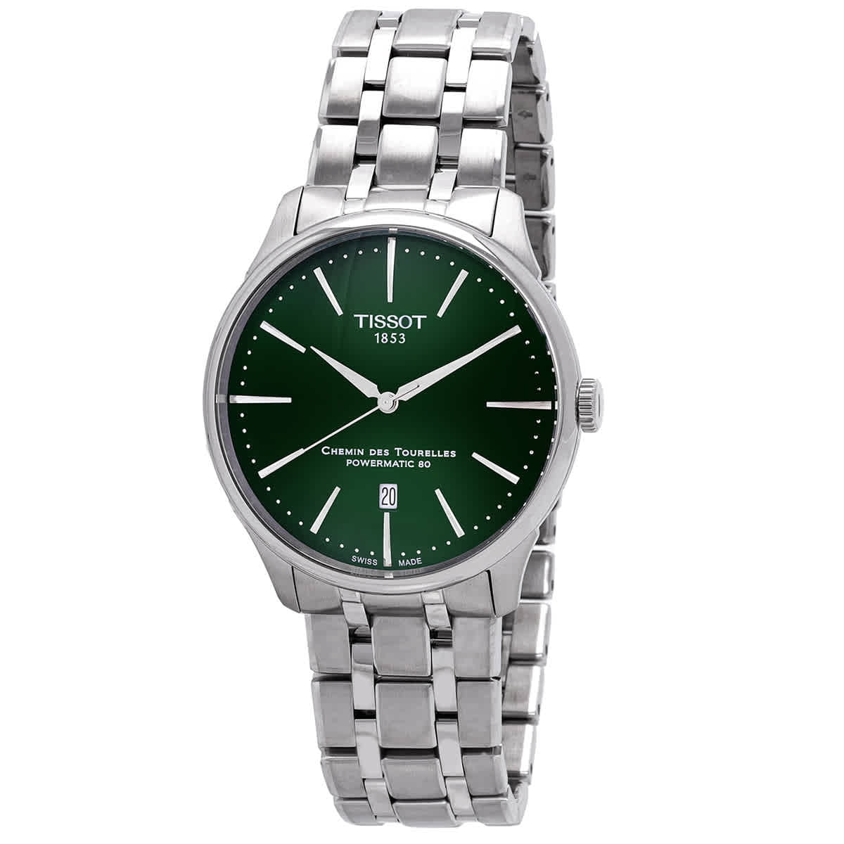 Tissot Men's Powermatic 80 Silicium Watch, Green Dial