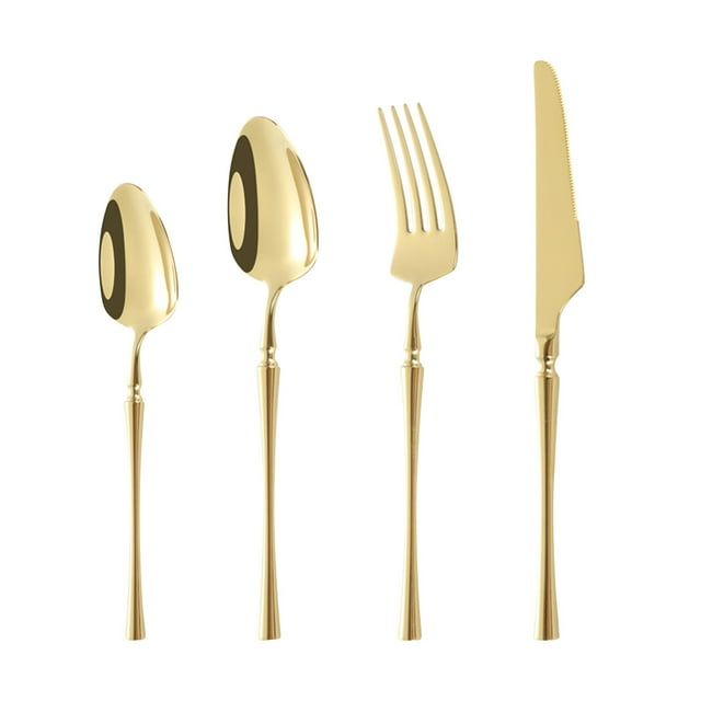 Chmadoxn Place Mats 4-piece Set Handle Stainless Steel Tableware Dessert Salad Spoon Fork Handle Steak Knife Fork Spoon Tea Spoon tableware tableware