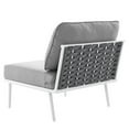 thumbnail image 6 of Lounge Middle Chair, White Grey Gray, Aluminum, Metal, Fabric, Modern Contemporary, Outdoor Patio Balcony Cafe Bistro Garden Furniture Hotel Hospitality, 6 of 8