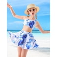 thumbnail image 5 of Lanbubble Girls 3 Piece Swimsuit Tankini Set Bathing Suit Bikini Beach Swimear with Skirt 11-12 Years, 5 of 11