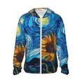 thumbnail image 1 of Vsdgher Starry Night Sunflower Field Print Adult Hoodie Shirts Rash Guard for Men Women,Long Sleeve Sun Protection Fishing Shirts for Athletic Running Swim-Medium, 1 of 7