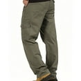 thumbnail image 4 of SEAOPEN Men's Regular Tapered Pants Big & Tall Tactical Cargo Pants Basic Solid Color Long Pants Breathable Cotton Work Pants Comfort Workout Bottoms Army Green,XXXL, 4 of 6