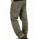 thumbnail image 4 of Pantalones largos para hombre, informales, lisos, con bolsillo, para exteriores, cintura elástica, con cordón, pantalones de trabajo para hombre, 4 of 6