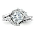thumbnail image 5 of Sterling Silver Rhodium-plated 2-piece CZ Wedding Ring Set QR2091, 5 of 5