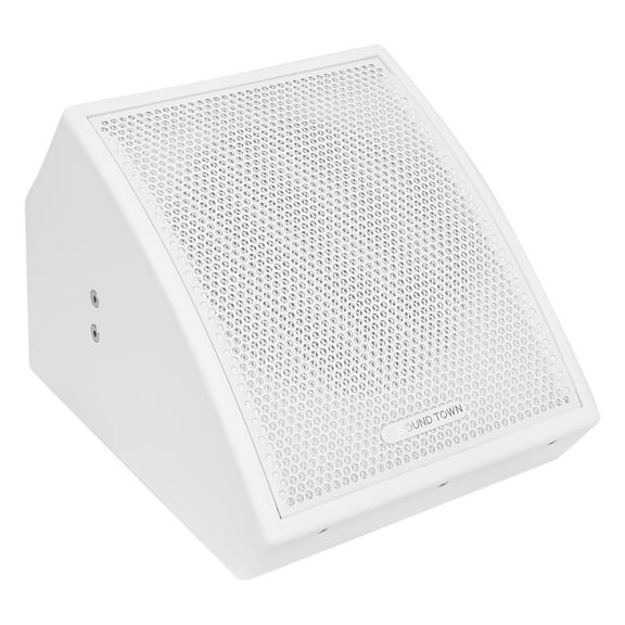 Sound Town CARME Series 10" Coaxial 2-Way Professional PA DJ Stage Monitor Speaker, White with U Mounting Bracket, Birch Plywood for Installation, Live Sound, Bar, Church (CARME-U10MW)