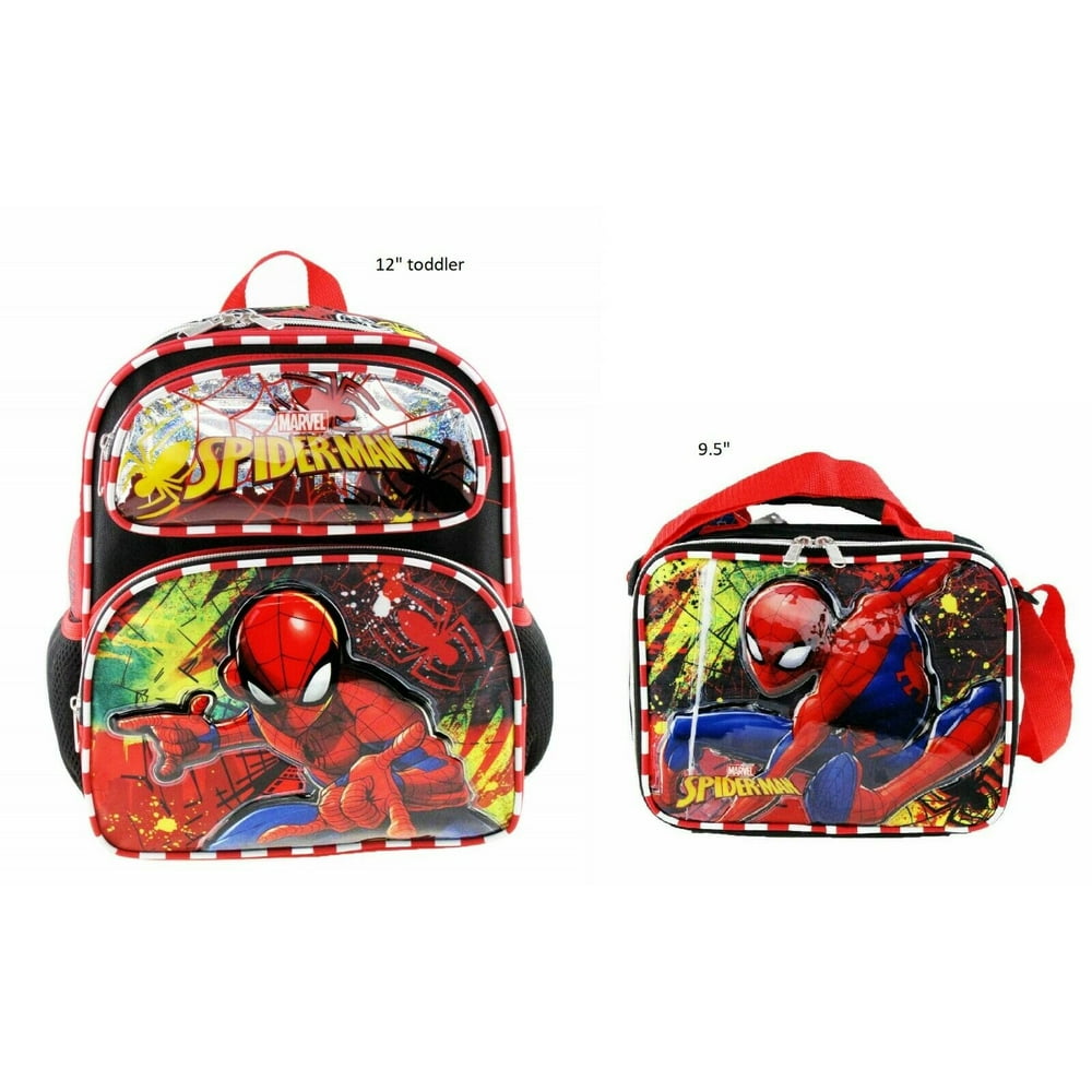 SpiderMan MARVEL SpiderMan 12" Toddler Size Backpack Metal 