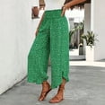 thumbnail image 5 of Asgosdo Women Cropped Pants High Waisted Polka Dot Wide Leg Loose Fit Casual Irregular Going Out Trousers, 5 of 5