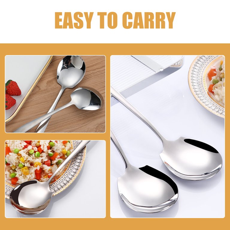 2-Piece Stainless Steel Soup Ladle Set - 14 Inch Heavy Duty Serving Spoons