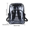 thumbnail image 3 of Mochila PVC Mochila escolar Transparente Ligero Color sólido Juego al aire libre (Negro), 3 of 6
