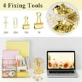 thumbnail image 4 of NiOffice Office Desktop Accessory Kit Workspace Organizers Desk Supplies, Acrylic Stapler Staple Remover Tape Holder Pen Holder Ballpoint Pens Scissors Phone Holder Binder Clips 1000PCS Staples (Gold), 4 of 7