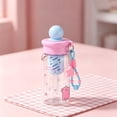thumbnail image 6 of Cute Kawaii Water Bottle with Strap & Filter, Leakproof Portable Reusable Plastic Water Bottle for Women, Cartoon Animal Design Clear Drink Cup for Office, Travel, Outdoor Sports, 6 of 9