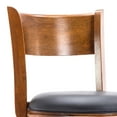 thumbnail image 2 of Pal 24 Inch Swivel Counter Stool, Solid Wood, Bonded Leather, Walnut Brown - Saltoro Sherpi, 2 of 2
