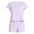 thumbnail image 5 of No Boundaries Sleep Tee and Shorts Set, 2-Piece, Women’s XXS-3X, 5 of 5