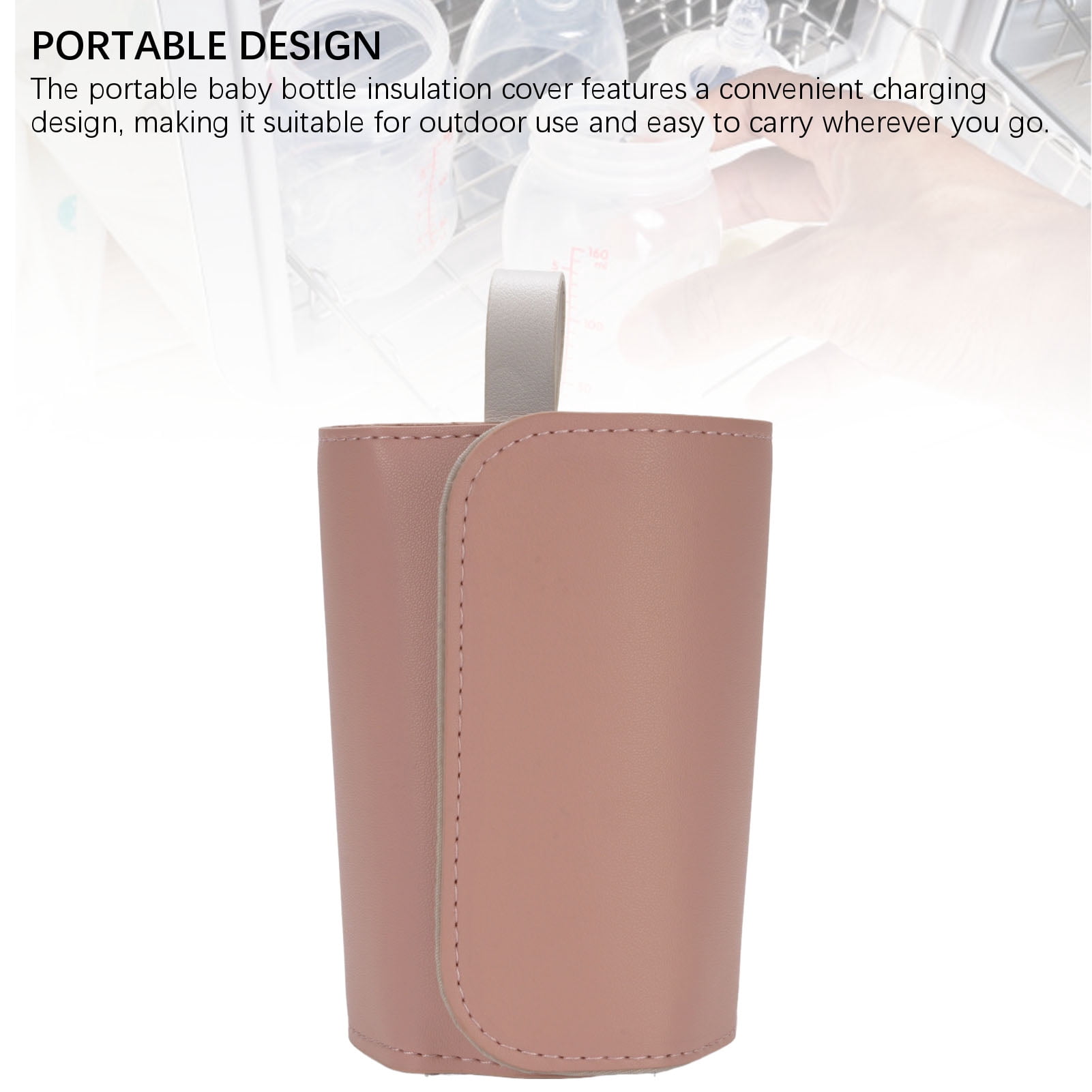 Nieyigj Portable Baby Bottle Warmer with 21 Temperature Settings 5800mAh Battery USB Charging Insulated Cover Fast Milk Warmer for Travel and Outdoors Pink