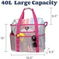 thumbnail image 4 of HAMISH Mesh Beach Bag - Large Travel Tote Bag Lightweight & Foldable Beach Bag Toy Bag for Family Vacation, 4 of 6