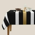 thumbnail image 5 of Black White and Gold Stripes Soft Tablecloth Square Dinng Table Covers for Kitchen & Table Linens 60" x 60", 5 of 8