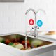 thumbnail image 4 of 24-pulgada free standing sink single bowl stainless steel utility sink con cold/hot water pipe almacenamiento rack faucet y adjustable legs laundry room kitchen garage outdoor use (nsf), 4 of 6