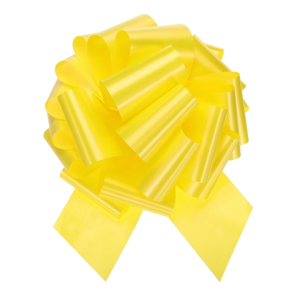 Uxcell 12 Pulgadas Gran Lazo Metálico para Autos, Cintas para Regalos de Boda, Rosa Amarillo