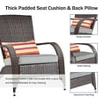 thumbnail image 2 of Wicker Adirondack Chair Fire Pit Chairs Oversized Comfy Patio Chairs Outdoor Wicker Rattan Chairs with Cushion Grey Low Deep Seating High Back with Pillow for Outside Backyard Deck Porch Lawn, 2 of 7
