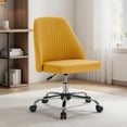 thumbnail image 1 of Silla de escritorio Simple Deluxe sin brazos amarilla con ruedas, 1 of 7