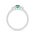 thumbnail image 2 of ANGARA Natural Oval Emerald and Round Diamond Three Stone Ring in 14K White Gold for Women (Size-7x5mm) | May Birthstone, Birthday, Anniversary, Jewelry Gift for Women | Natural Emerald Ring, 2 of 8